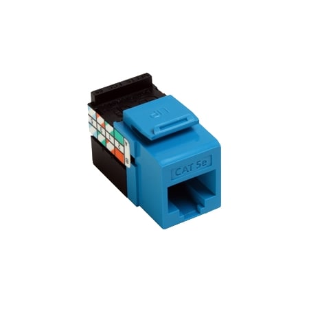 Leviton 1-Port Mod Jack 110 8W8P Utp, T568A/B Cat5E Quickport, Gigamax Blue 5G108-RL5